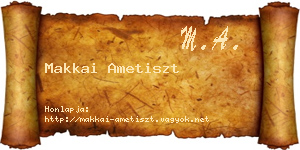 Makkai Ametiszt névjegykártya